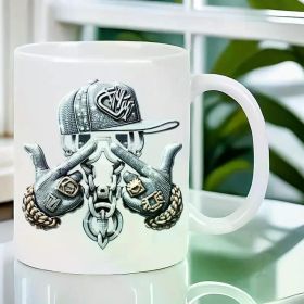 Hip Hop Ceramic Coffee Mug with Shiny Jewelry Design Insulation, Reusable, Ideal Birthday Gift for Men And Women,