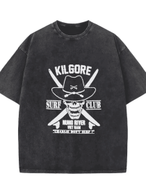 Men's Printed Short Sleeved Shirt (Option: Black-S)