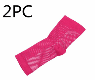 Men Women Anti Fatigue Compression Foot Sleeve Foot Ankle Compression Socks (Option: L XL-Red×2pcs)