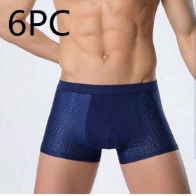 Ice silk men's underwear mesh boxer (Option: Royal blue 6PC-XXXL)