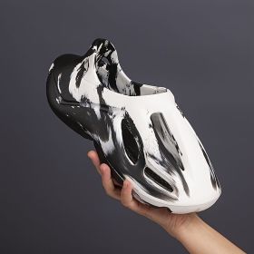 Men's Tie Dye Foam Slides; Lightweight Quick-drying Non Slip Slippers; Trendy Clogs Garden Shoes Outdoor Sandals (Color: Tangerine, size: 7.5-8)