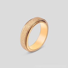 Spinner Ring For Women Men; Anxiety Relief Stainless Steel Golden Silvery Black Rainbow Sand Blast Finish Fidget Ring; Band Wedding Pormise Jewel (Color: Rose Golden, size: 11)