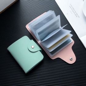 Multi-card ID Credit Card Bank Card Business Card Organizer Holder, 24 Card Slots (Color: Green)