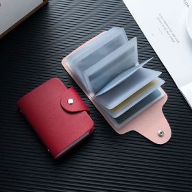 Multi-card ID Credit Card Bank Card Business Card Organizer Holder, 24 Card Slots (Color: Wine Red)