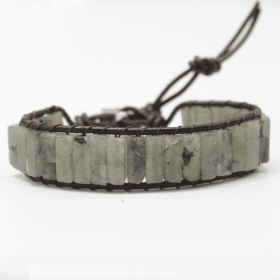 1pc Bohemian Trendy Rectangular Cylindrical Colorful Woven Stone Bracelet For Men Artificial Jewelry (style: Style 9)