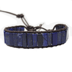 1pc Bohemian Trendy Rectangular Cylindrical Colorful Woven Stone Bracelet For Men Artificial Jewelry (style: Style 7)