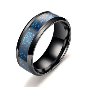 Dragon Pattern Rings Men Stainless Steel Ring Jewelry (Color: Blue black, size: Size10)