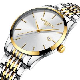 Slim Men's Stainless Steel Band Quartz Watch Calendar (Color: Phnom Penh)