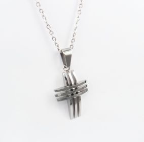 Hollow Cross Punk Personality Men's Jewelry Fashion Trendy Jewelry (Color: White Pendant)