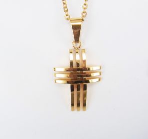 Hollow Cross Punk Personality Men's Jewelry Fashion Trendy Jewelry (Color: Yellow Pendant)