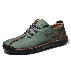 Handmade Leather Casual Men Shoes Design Sneakers Man Comfortable Leather Shoes Men Loafers Hot Sale Moccasins Driving Shoe (Shoe Size: 8, Color: cyan)