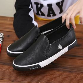 Casual Shoes Men Comfortable PU Leather Mens Loafers Handmade Design Flats Sneakers Men Slip on Lazy Driving Brand Men Shoes (Color: Black, size: 45)