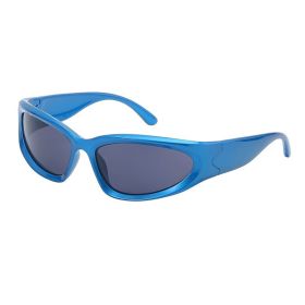New Amazon Explosive Personality Cycling Sports Sunglasses Men's Wholesale UV Protection Sunglasses Women's Trend (Color: C8 Pearlescent Lake Blue 3 Gray)