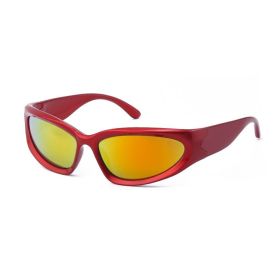 New Amazon Explosive Personality Cycling Sports Sunglasses Men's Wholesale UV Protection Sunglasses Women's Trend (Color: C11 Pearlescent Bright Red True Red Mercury)