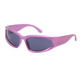 New Amazon Explosive Personality Cycling Sports Sunglasses Men's Wholesale UV Protection Sunglasses Women's Trend (Color: C9 Pearlescent Pink 3 Gray)