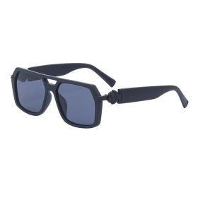 Large frame sunglasses men's trendy fashion sunglasses women's UV protection new glasses wholesale (Color: C2 sand black)