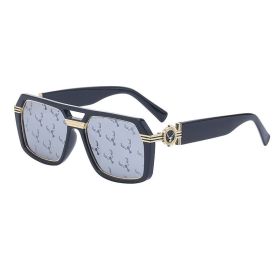 Large frame sunglasses men's trendy fashion sunglasses women's UV protection new glasses wholesale (Color: C21 black letter film)