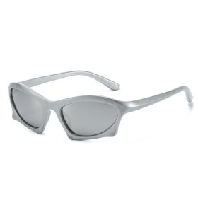 New Punk Style Small Frame Sunglasses Men Wholesale Amazon Trend Small Frame Cycling Sunglasses Women (Color: C6 silver white)
