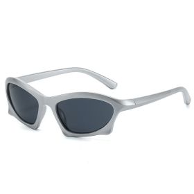 New Punk Style Small Frame Sunglasses Men Wholesale Amazon Trend Small Frame Cycling Sunglasses Women (Color: C3 silver grey)