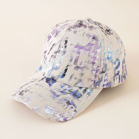 New sunshade anti-squatting cap baseball cap men's and women's Korean new hat women's random color printing baseball cap fashion trend (Color: Beige)