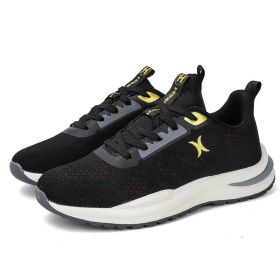 New spring and autumn comfortable soft sole men's fashion all-match sports shoes lightweight non-slip outdoor leisure men's single shoes leisure (Color: Black, size: 39)