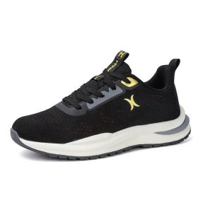 New spring and autumn comfortable soft sole men's fashion all-match sports shoes lightweight non-slip outdoor leisure men's single shoes leisure (Color: Black, size: 40)