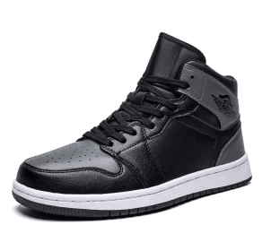 JJ tiger Men's fall liquid electric silver Air Force One sport shoes Fashion high top casual sneakers(39-45 Optional) (Color: Black gray, size: 40)