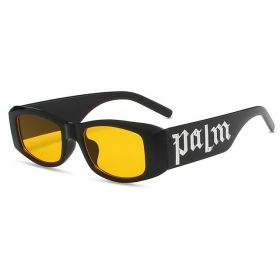 1/2pcs Vintage Small Frame Square Sunglasses Women Men Fashion Luxury Brand Designer Trend Punk Hip Hop Sun Glasses Female UV400 (Lenses Color: yellow 1pcs, Frame Color: AS Picture)