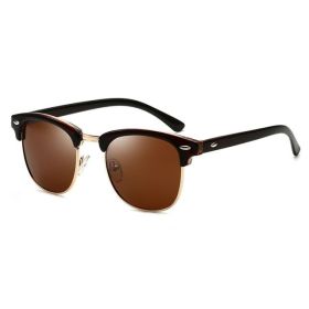 Polarized Sunglasses Men Women Brand Design Eye Sun Glasses Women Semi Rimless Classic Men Sunglasses Oculos De Sol UV400 (Lenses Color: brown, Frame Color: AS Picture)