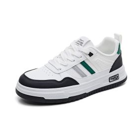 Spring and autumn new trend board shoes low-top casual men's shoes fashion men's fashion shoes (Color: white black, size: 42)