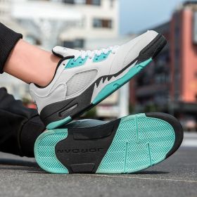 Summer explosion men's luminous AIR retro low-top fashion trend basketball shoes casual sports shoes (Color: White moon, size: 40)