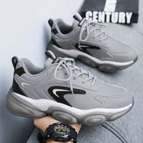 New men's fashion comfortable all match sneakers Breathable men's casual shoes (Color: Gray, size: 40)