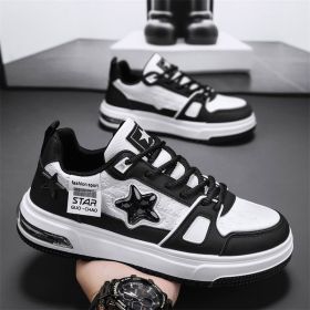 Spring men's new leather board shoes Fashion shoes fashion men's shoes (Color: Black, size: 41)