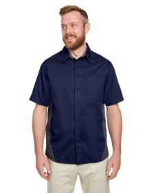 Men's Tall Flash IL Colorblock Short Sleeve Shirt - BLACK/ TM ORANGE - 2XT (Color: DK NAVY/ DK CHRC, size: XLT)