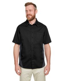 Men's Tall Flash IL Colorblock Short Sleeve Shirt - BLACK/ TM ORANGE - 2XT (Color: BLACK/ DK CHARCL, size: XLT)
