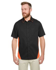 Men's Tall Flash IL Colorblock Short Sleeve Shirt - BLACK/ TM ORANGE - 2XT (Color: BLACK/ TM ORANGE, size: LT)