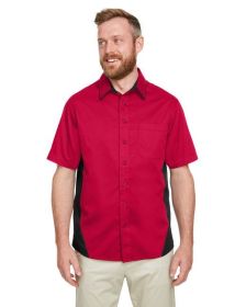 Men's Tall Flash IL Colorblock Short Sleeve Shirt - BLACK/ TM ORANGE - 2XT (Color: RED/ BLACK, size: XLT)