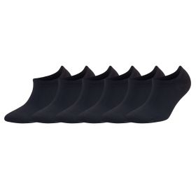 6 Pairs No Show Invisible Socks for Men Bamboo Men Socks Shoe Size 8-11.5 (Color: Black)