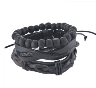 Leather Bracelet Men Multilayer Bead Bracelet Punk Wrap Bracelets for Women Vintage punk Men Jewelry (style: 7)