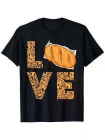 Sourdough Starter Love Bakery Sourdough Bread Baker Baking T-Shirt, 100% Cotton, Single Side Printed, Black Short Sleeve T-shirt (Color: Black, size: M)