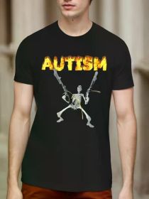Black Men'S 100% cotton Themed Pattern T-Shirt - Comfortable, Stylish, and Versatile.Comfy Clothing For For Daily Wear And Vacation Resorts. (Color: Black, size: XL)