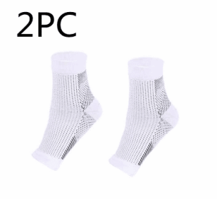 Men Women Anti Fatigue Compression Foot Sleeve Foot Ankle Compression Socks (Option: L XL-White×2pcs)
