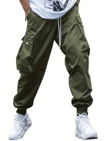 Oversized Cargo Multi-pocket Men's Casual Pants (Option: Army Green-S)